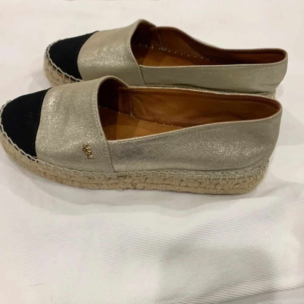 Kurt Geiger London Morella‎ Gold Leather Espadrilles Size 38